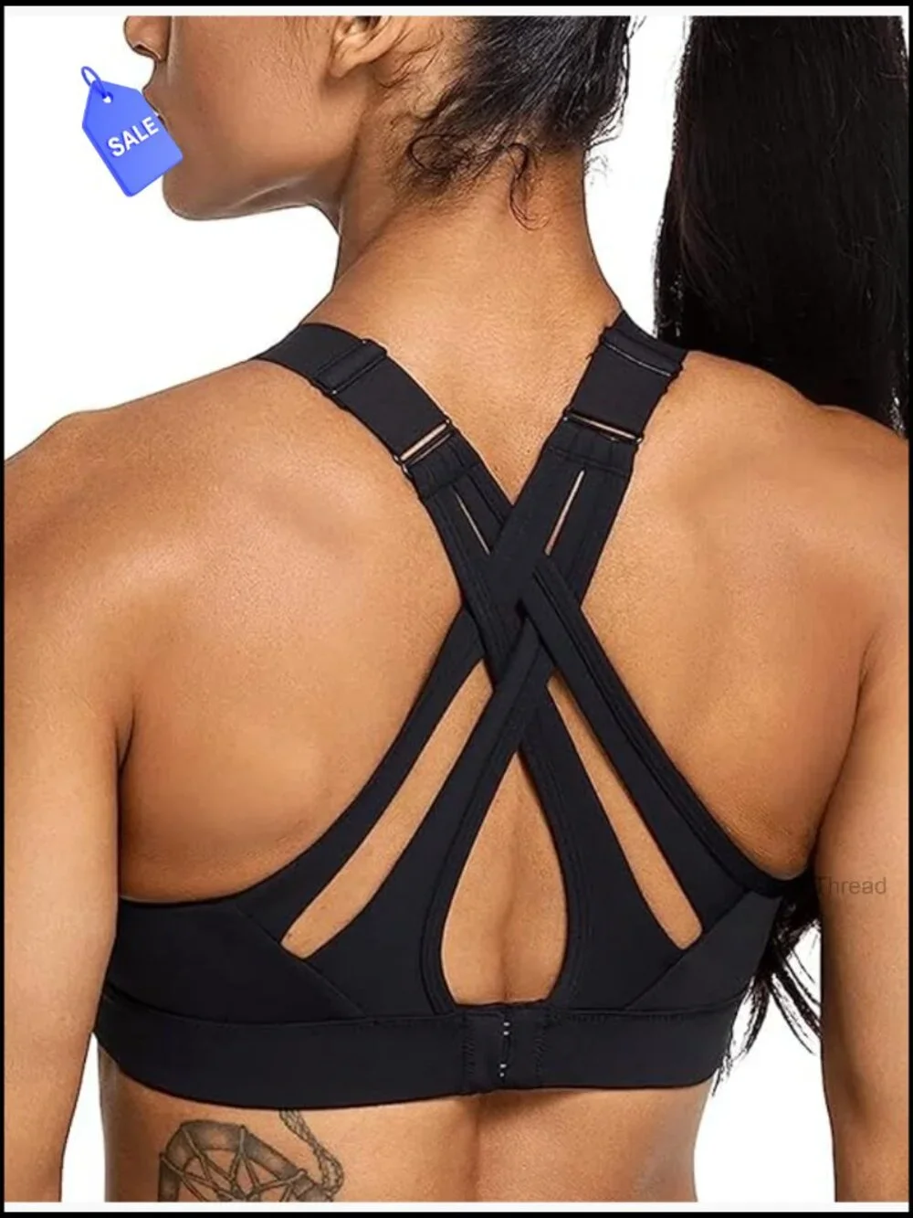 High Impact Sports Bra Criss Cross Back Full Support Wirefree